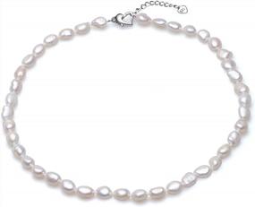 img 4 attached to Pearls Strand Adjustable Necklace For Women AAA Quality Freshwater Cultured Baroque Silver Plated 18 Inches