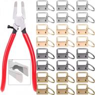 40pcs key fob hardware set with pliers - perfect for wristlet keychain, lanyard & chain making supplies logo