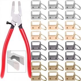img 4 attached to 40Pcs Key Fob Hardware Set With Pliers - Perfect For Wristlet Keychain, Lanyard & Chain Making Supplies