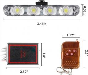 img 3 attached to KaiDengZhe 4X4 LED 4 в 1 гриль-светильник для поверхностного монтажа DC12V Беспроводной пульт дистанционного аварийного мигания Лампа-маяк Полицейский свет Проблесковый маячок Предупреждающий внешний свет для грузового прицепа Караван-фургон (белый янтарь)