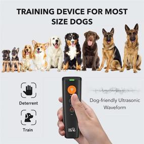 img 2 attached to 🐶 DOG CARE Dual Sensor 2-in-1 Ultrasonic Dog Training and Anti Barking Device: Rechargeable, Portable, and Outdoor LED Flashlight Included