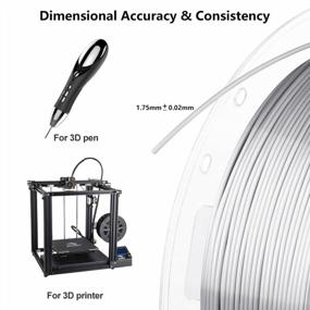 img 2 attached to Silk Shiny Metallic Silver 3D Printer Filament, Comgrow 3D Printing Materials Silk PLA 1.75Mm 1KG Silk PLA, Widely Compatible For FDM 3D Printer