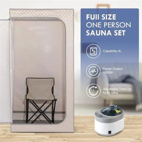 img 3 attached to Smartmak Full Size Steam Sauna Kit: Portable Home Spa For 1 Person, 4L Steamer Pot With Remote Control & Upgraded Chair - Detox Therapy