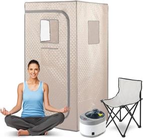 img 4 attached to Smartmak Full Size Steam Sauna Kit: Portable Home Spa For 1 Person, 4L Steamer Pot With Remote Control & Upgraded Chair - Detox Therapy