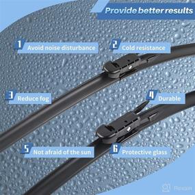 img 1 attached to 28-Inch Windshield Wiper Blades - Compatible with 2013-2020 Ford Escape, All-Season Silent Front Window Wipers (Set of 2)