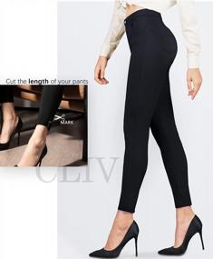 img 2 attached to Women'S Black Stretch Jeggings: CLIV Work Pants With Pockets - High Waisted & Pull On Office Ponte Pants