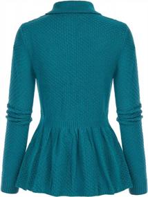 img 3 attached to Vintage-Inspired Cardigan: Belle Poque Women'S Long Sleeve Peplum Sweater With Button-Down Front