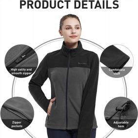 img 2 attached to Women'S Full-Zip Fleece Jacket With Pockets - Soft Polar Coat Sweater