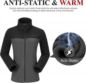 img 1 attached to Women'S Full-Zip Fleece Jacket With Pockets - Soft Polar Coat Sweater