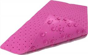 img 4 attached to SAFELAND Patented Non-Slip Bath, Shower And Tub Mat, 30X15 Inch, TPR Material, Eco-Friendly, Non-PVC, Machine Washable, Extra-Soft, With Powerful Gripping Suction Cups, Tweed– Pink