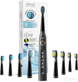 img 4 attached to 🦷 Enhanced Oral Hygiene with SEAGO Ultrasonic Toothbrushes - Rechargeable & Effective