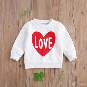 img 3 attached to Rainbow/Letter Pullover Sweatshirt | Long Sleeve Cotton Tops for Toddler Baby Boys and Girls | Fall Winter Clothing