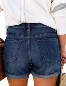 img 2 attached to Casual Summer Mid Waisted Denim Shorts With Pockets For Women - Onlypuff Hot Shorts