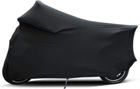 img 1 attached to 🏍️ Stretchy Velvet Indoor Motorcycle Cover - Elastic Dust-Proof Motorbike Cover, 96 Inches