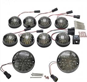 img 3 attached to Upgrade Your Land-Rover Defender With NSLUMO'S 10Pc LED Light Kit - Smoked Lens For Improved Rear, Tail, Fog, Reverse And Front Side Lighting (1990-2016)
