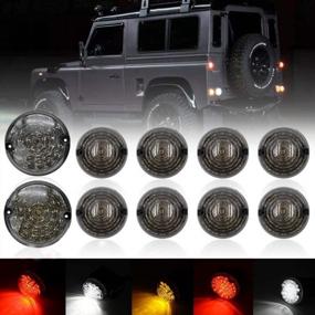 img 4 attached to Upgrade Your Land-Rover Defender With NSLUMO'S 10Pc LED Light Kit - Smoked Lens For Improved Rear, Tail, Fog, Reverse And Front Side Lighting (1990-2016)