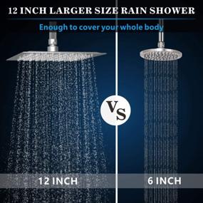 img 1 attached to 12" Rain Shower Head With 13" Extension Arm - Large Rainfall Shower Heads Made Of Stainless Steel - Waterfall Full Body Coverage - Perfect Replacement For Your Bathroom ShowerHead (Brushed Nickel)