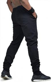 img 2 attached to Stay Comfortable And Stylish With AIMPACT Men'S Cotton Jogger Pants - Tapered Design And Convenient Zipper Pocket (Size 5030 M, Black)