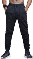 stay comfortable and stylish with aimpact men's cotton jogger pants - tapered design and convenient zipper pocket (size 5030 m, black) logo