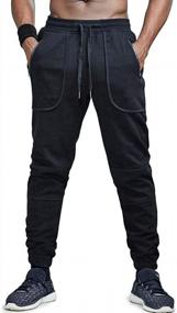 img 4 attached to Stay Comfortable And Stylish With AIMPACT Men'S Cotton Jogger Pants - Tapered Design And Convenient Zipper Pocket (Size 5030 M, Black)