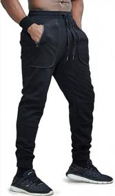 img 3 attached to Stay Comfortable And Stylish With AIMPACT Men'S Cotton Jogger Pants - Tapered Design And Convenient Zipper Pocket (Size 5030 M, Black)