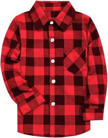 img 4 attached to 👕 SANGTREE Orange Contrast Flannel Shirt with Enhanced Details