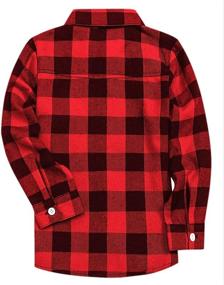 img 3 attached to 👕 SANGTREE Orange Contrast Flannel Shirt with Enhanced Details