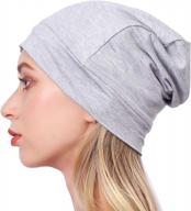 organic cotton slouch beanie hat, chemo cap, sleep cap, headwear for men and women logo