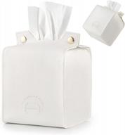 chiceco white pu кожаный квадратный чехол для салфеток для ванной, автомобиля, тумбочек - декоративный держатель для салфеток, подходящий для 5 "x5 "x5 " ткани логотип