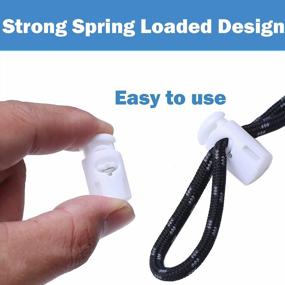 img 3 attached to 30-Pack White Plastic Cord Locks With Spring Toggle Stopper - Perfect For Adjusting Drawstrings, Bags, Shoelaces, Clothing, Paracord, And More - Single Hole Elastic Cord Adjuster
