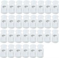 30-pack white plastic cord locks with spring toggle stopper - perfect for adjusting drawstrings, bags, shoelaces, clothing, paracord, and more - single hole elastic cord adjuster logo