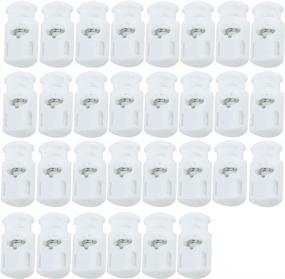 img 4 attached to 30-Pack White Plastic Cord Locks With Spring Toggle Stopper - Perfect For Adjusting Drawstrings, Bags, Shoelaces, Clothing, Paracord, And More - Single Hole Elastic Cord Adjuster