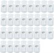 30-pack white plastic cord locks with spring toggle stopper - perfect for adjusting drawstrings, bags, shoelaces, clothing, paracord, and more - single hole elastic cord adjuster logo