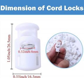 img 2 attached to 30-Pack White Plastic Cord Locks With Spring Toggle Stopper - Perfect For Adjusting Drawstrings, Bags, Shoelaces, Clothing, Paracord, And More - Single Hole Elastic Cord Adjuster