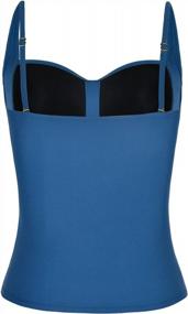img 2 attached to Women'S Ruched Tankini Top With Tummy Control & Push-Up Features For Swimwear