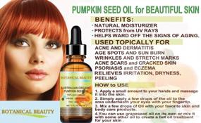 img 2 attached to 🎃 Pure Australian Organic Pumpkin Seed Oil - 100% Natural, Unrefined Cold Pressed Carrier Oil for Skin, Hair, Lips, and Nails. Abundant in Enzymes, Fatty Acids, Iron, Zinc, Vitamins A, C, E, and K - 1 fl. oz. (30ml)