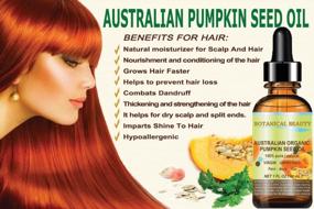 img 1 attached to 🎃 Pure Australian Organic Pumpkin Seed Oil - 100% Natural, Unrefined Cold Pressed Carrier Oil for Skin, Hair, Lips, and Nails. Abundant in Enzymes, Fatty Acids, Iron, Zinc, Vitamins A, C, E, and K - 1 fl. oz. (30ml)