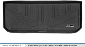 img 2 attached to 🔒 MAXLINER All-Weather Cargo Liner Floor Mat for 2016-2021 Honda Pilot (Black, Fits Behind 3rd Row with Lower Deck Position Factory Cargo Lid)