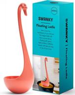 ototo swanky soup ladle: silicone spoon, gravy ladle & floating soup spoons for serving - swan design cooking utensil logo