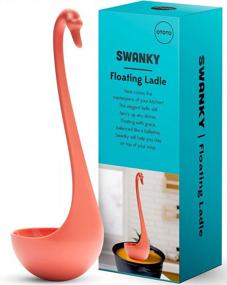 img 4 attached to OTOTO Swanky Soup Ladle: Silicone Spoon, Gravy Ladle & Floating Soup Spoons For Serving - Swan Design Cooking Utensil