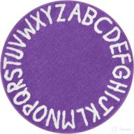 🔤 shacos soft plush round abc rug for kids room: non-slip, washable, 4ft alphabet rug in purple - ideal for nursery, bedroom, playroom, classroom & toddlers логотип