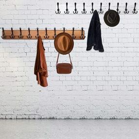 img 3 attached to Organize Your Space With WEBI Large Coat Rack Wall Mount - Rustic White, 38 9/16'' Long, 10 Hooks - Perfect For Coats, Clothes, And Jackets