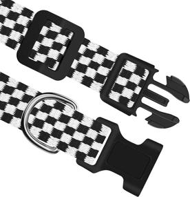 img 2 attached to TFIEO Adjustable & Durable Dog Collar for XS, Small, Medium, and Large Dogs - Unisex Checkerboard Design