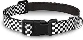 img 4 attached to TFIEO Adjustable & Durable Dog Collar for XS, Small, Medium, and Large Dogs - Unisex Checkerboard Design