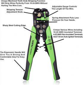 img 3 attached to WilFiks Automatic Wire Stripper 3-In-1 Multi Tool: Stripping, Cutting & Crimping Wires, Self-Adjusting Cable Cutter & Crimper Plier For Trimming Copper & Aluminum Wires With Ergonomic Handle
