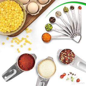 img 1 attached to 🥄 19-Piece Stainless Steel Measuring Cups and Spoons Set – Nesting Cups and Stackable Spoons for Accurate Kitchen Measurements, Liquid and Dry Ingredients – Professional and Portable Measuring Kit