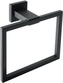 img 4 attached to SUS304 Stainless Steel Matte Black Hand Towel Holder Wall Mounted Rack
