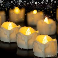 🕯️ beichi 12-pack flameless led tea light candles: battery operated votive candles for valentine's day, mother's day, christmas | flickering candles with dripping wax effect & warm white light (no timer) логотип