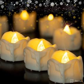 img 4 attached to 🕯️ BEICHI 12-Pack Flameless LED Tea Light Candles: Battery Operated Votive Candles for Valentine's Day, Mother's Day, Christmas | Flickering Candles with Dripping Wax Effect & Warm White Light (NO Timer)