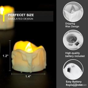 img 3 attached to 🕯️ BEICHI 12-Pack Flameless LED Tea Light Candles: Battery Operated Votive Candles for Valentine's Day, Mother's Day, Christmas | Flickering Candles with Dripping Wax Effect & Warm White Light (NO Timer)